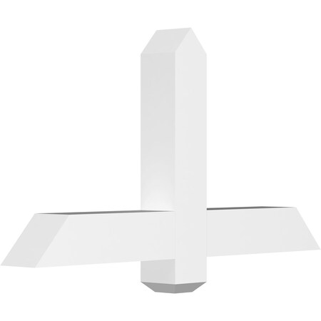 Ekena Millwork Eugene Architectural Grade PVC Gable Bracket, 36"W x 19 1/2"H x 4"D x 4"F, 13/12 Pitch GBP036X20X0404EUG00